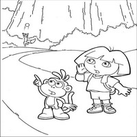 Раскраски с героями по мотивам историй про Даша-следопыт (Dora the Explorer) - убежал