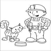 Раскраски с героями по мотивам историй про Боб-строитель (Bob the Builder) - плошка для кошки