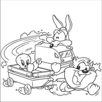 Раскраски с героями по мотивам историй про Малыши Луни Тюнз (Baby Looney Tunes) - катаемся