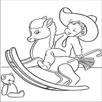 Раскраски про Новый год - подарок лошадка