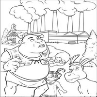 Раскраски с героями из мультфильмов Шрек (Shrek) - завод феи крёстной