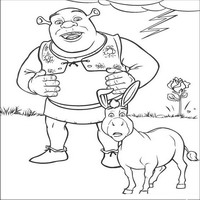 Раскраски с героями из мультфильмов Шрек (Shrek) - розочка из мухомора