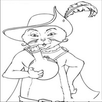 Раскраски с героями из мультфильмов Шрек (Shrek) - Кот читает побочные эффекты
