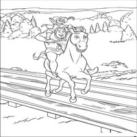 Раскраски с героями из мультфильмов Шрек (Shrek) - быстрее домой