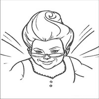 Раскраски с героями из мультфильмов Шрек (Shrek) - Фея крёстная портрет