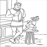 Раскраски с героями из мультфильмов Шрек (Shrek) - красавец Шрек с Котом