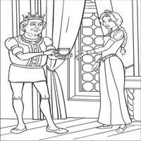 Раскраски с героями из мультфильмов Шрек (Shrek) - Феона с папой