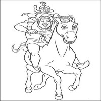 Раскраски с героями из мультфильмов Шрек (Shrek) - Шрек, Кот и Осёл возвращаются