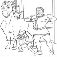 Раскраски с героями из мультфильмов Шрек (Shrek) - красавцы прибыли