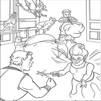 Раскраски с героями из мультфильмов Шрек (Shrek) - переполох в замке