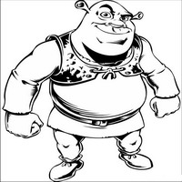 Раскраски с героями из мультфильмов Шрек (Shrek) - Шрек в полный рост