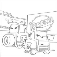 Раскраски с героями из мультфильмов Тачки (Cars) - пидстоп