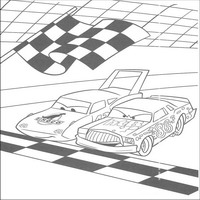 Раскраски с героями из мультфильмов Тачки (Cars) - Чико Хикс и Кинг