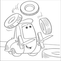 Раскраски с героями из мультфильмов Тачки (Cars) - жанглирование