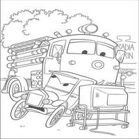 Раскраски с героями из мультфильмов Тачки (Cars) - у телевизора
