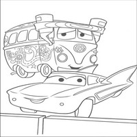 Раскраски с героями из мультфильмов Тачки (Cars) - зрители