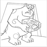 Раскраски с героями из мультфильма Корпорация монстров (Monsters) - кубик мусора