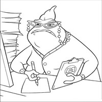 Раскраски с героями из мультфильма Корпорация монстров (Monsters) - Роз в бухгалтерии