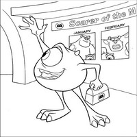 Раскраски с героями из мультфильма Корпорация монстров (Monsters) - доска почета