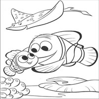 Раскраски с героями из мультфильма В поисках Немо (Finding Nemo) - объятия