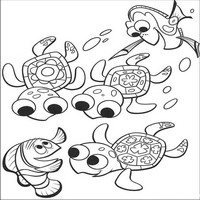 Раскраски с героями из мультфильма В поисках Немо (Finding Nemo) - черепашата