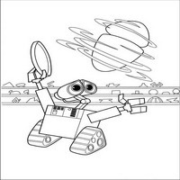 Раскраски с героями из мультфильма Валли (Wall-e) - ева заснула