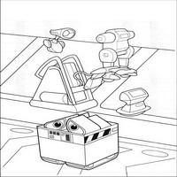 Раскраски с героями из мультфильма Валли (Wall-e) - прячется