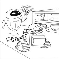 Раскраски с героями из мультфильма Валли (Wall-e) - лампочка