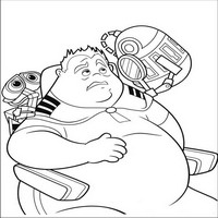 Раскраски с героями из мультфильма Валли (Wall-e) - капитан