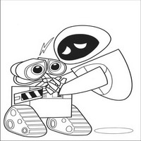 Раскраски с героями из мультфильма Валли (Wall-e) - проснись валли
