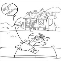 Раскраски с героями из мультфильма Вверх (Up) - с шариком