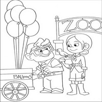 Раскраски с героями из мультфильма Вверх (Up) - у зоопарка