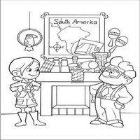 Раскраски с героями из мультфильма Вверх (Up) - у камина