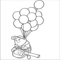 Раскраски с героями из мультфильма Вверх (Up) - полет
