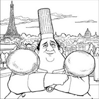 Раскраски с героями из мультфильма Рататуй (Ratatouille) - Гюсто