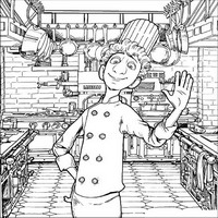 Раскраски с героями из мультфильма Рататуй (Ratatouille) - Альфредо Лингвини