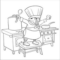 Раскраски с героями из мультфильма Рататуй (Ratatouille) - шев в ярости