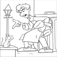 Раскраски с героями из мультфильма Рататуй (Ratatouille) - Лингвини спорит с Реми
