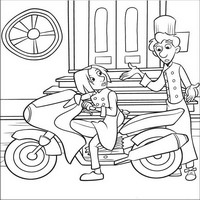 Раскраски с героями из мультфильма Рататуй (Ratatouille) - Вечером с Коллет