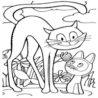 Раскраски с персонажами Котенок Гав -  кошка