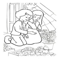 Раскраски с персонажами Снежная Королева -  Кай и Герда