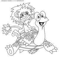 Раскраски с персонажами Львенок и Черепаха
