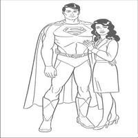 Раскраски с Супермэном (Superman) - супермен с девушкой