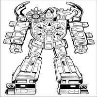 Раскраски с героями Могучими ренджерами (Power Rangers) - боевой робот