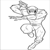Раскраски с героями Могучими ренджерами (Power Rangers) - оголение меча