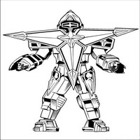 Раскраски с героями Могучими ренджерами (Power Rangers) - вражеский робот