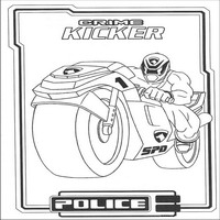 Раскраски с героями Могучими ренджерами (Power Rangers) - полиция