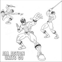 Раскраски с героями Могучими ренджерами (Power Rangers) - юниты к бою