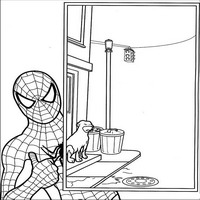 Раскраски с Человеком-пауком (Spider-Man) - Человек Паук у зеркала