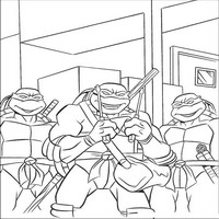 Раскраски с Черепашками-ниндзя (Teenage Mutant Ninja Turtles, TMNT) - втроём
